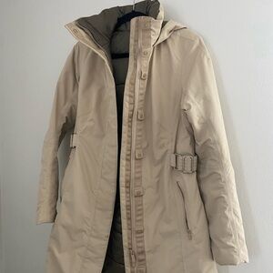 Lululemon Athletica Beige Hooded Trench Coat